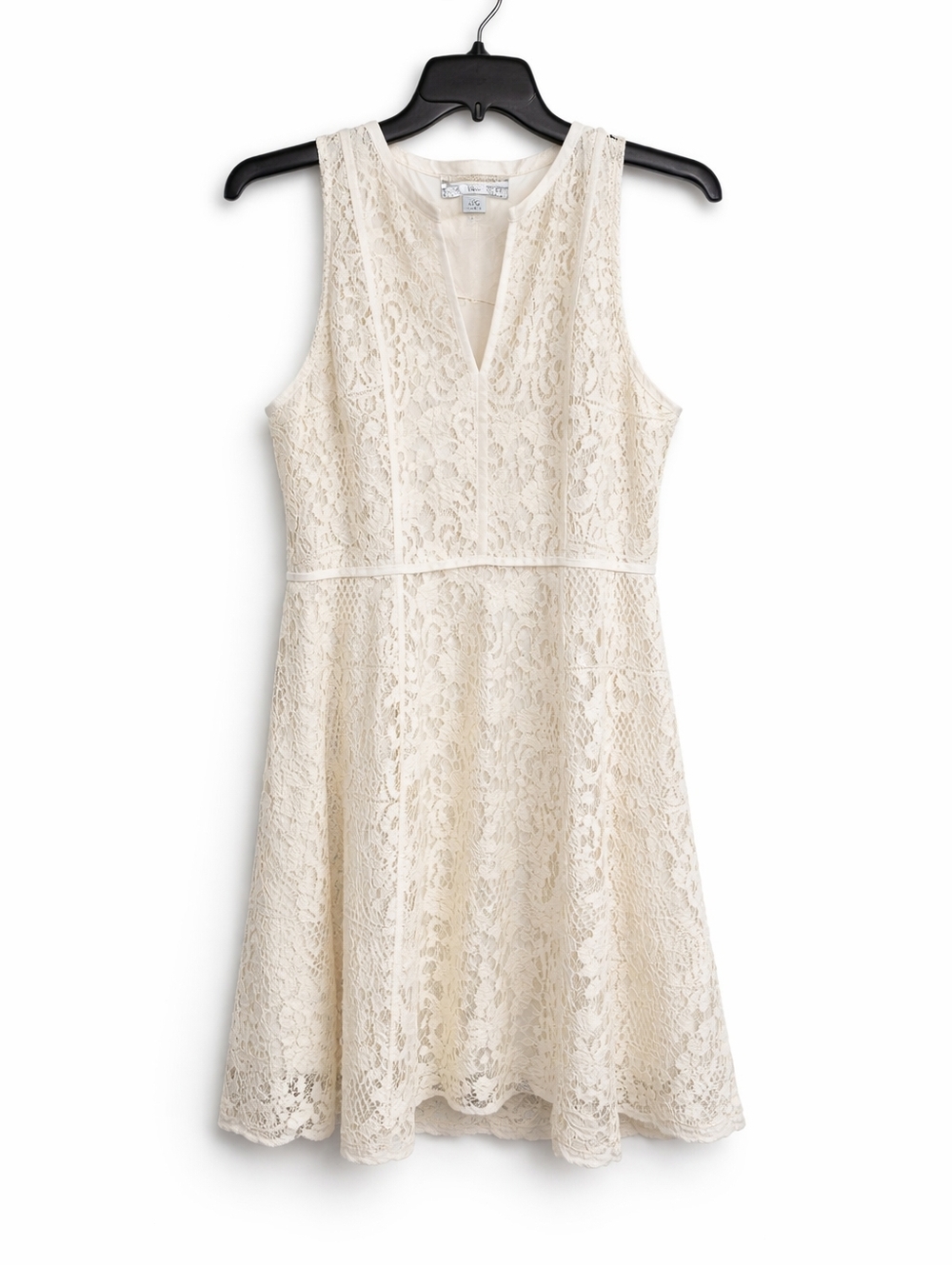 Lauren Conrad Lace Dress Cream Off White Size 16 Sleeveless Fit Flare Elegant